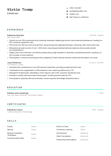 Esthetician CV Template #3