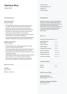 Tattoo Artist CV Template #2