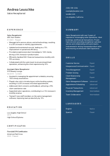 Salon Receptionist Resume Template #15