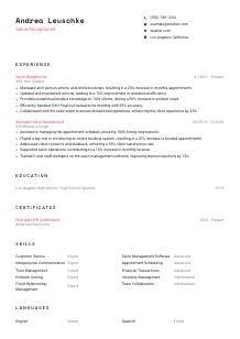 Salon Receptionist CV Template #4
