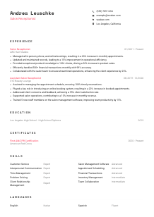 Salon Receptionist Resume Template #4