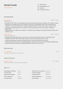 Spa Assistant Resume Template #23