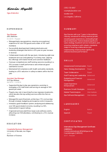 Spa Director Resume Template #3