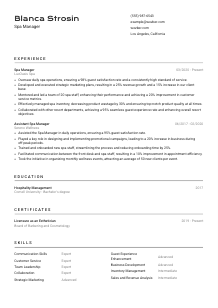 Spa Manager CV Template #2
