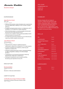 Business Analyst Resume Template #22