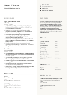 Financial Business Analyst Resume Template #13