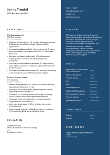 RPA Business Analyst CV Template #15