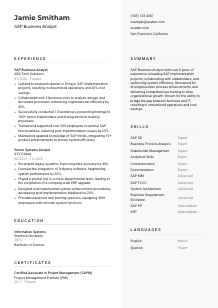 SAP Business Analyst Resume Template #12