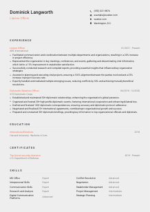 Liaison Officer Resume Template #3