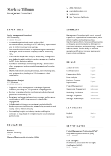 Management Consultant CV Template #1