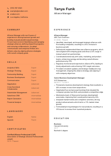 Alliance Manager Resume Template #19