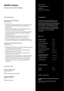 Business Development Manager CV Template #3