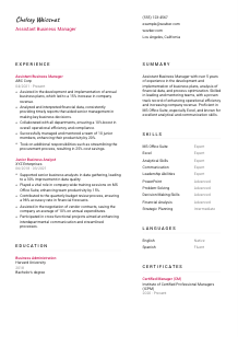 Assistant Business Manager Resume Template #2