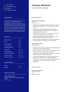 Assistant Business Manager Resume Template #3