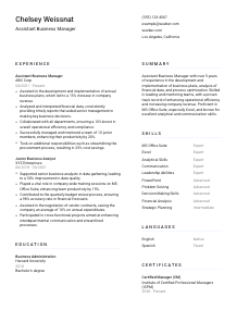 Assistant Business Manager Resume Template #1