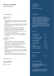 Business Manager Resume Template #2