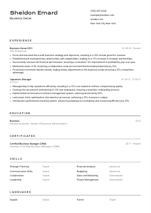 Business Owner Resume Template #2