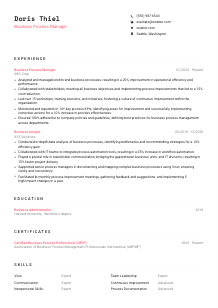Business Process Manager CV Template #1