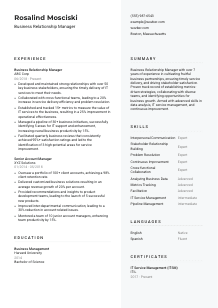 Business Relationship Manager Resume Template #2