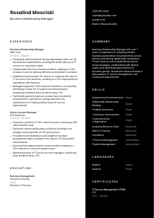 Business Relationship Manager Resume Template #3