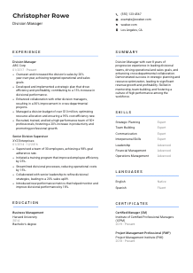 Division Manager Resume Template #2