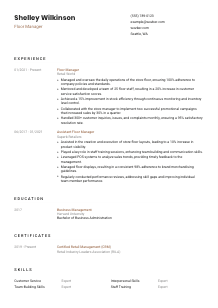 Floor Manager Resume Template #1