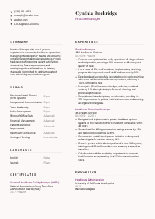 Practice Manager CV Template #20