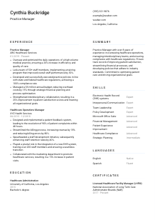 Practice Manager CV Template #5