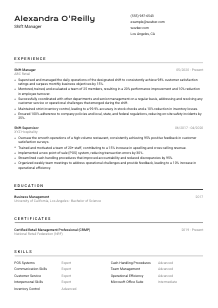 Shift Manager CV Template #2