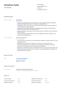Site Manager CV Template #1