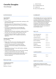 Venue Manager Resume Template #10