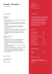 Venue Manager CV Template #22