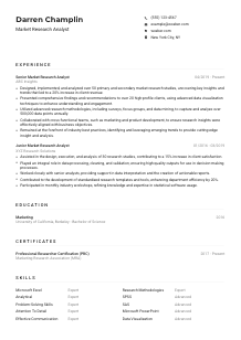 Market Research Analyst CV Example