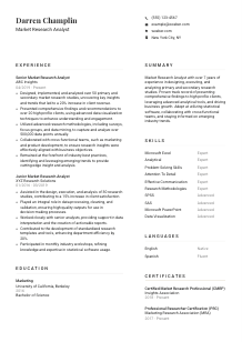 Market Research Analyst Resume Template #1