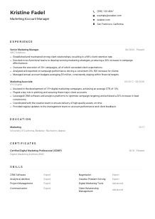 Marketing Account Manager Resume Example