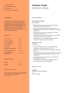 Marketing Account Manager CV Template #19