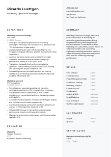 Marketing Operations Manager Resume Template #2