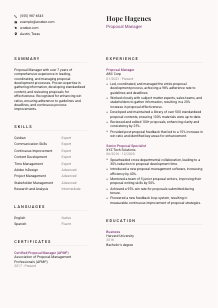 Proposal Manager CV Template #3