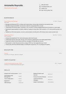 Relationship Manager Resume Template #23