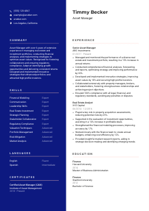 Asset Manager CV Template #3