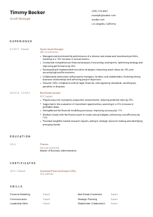 Asset Manager CV Template #1