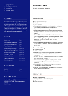 Branch Operations Manager Resume Template #21