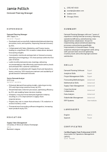 Demand Planning Manager Resume Template #2