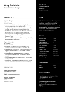 Fedex Operations Manager Resume Example