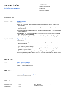 Fedex Operations Manager Resume Template #1