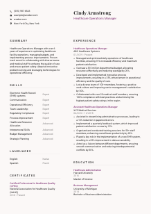 Healthcare Operations Manager Resume Template #20