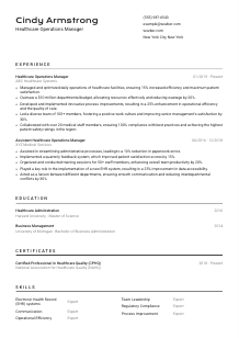 Healthcare Operations Manager Resume Template #9