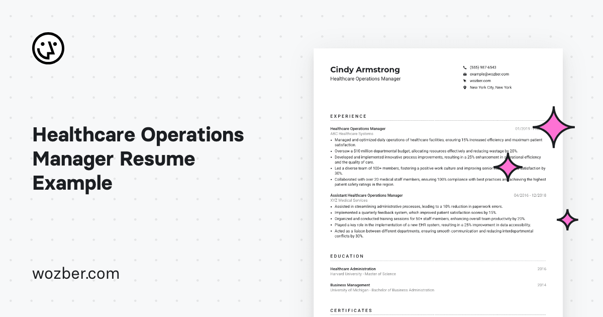 healthcare-operations-manager-resume-example