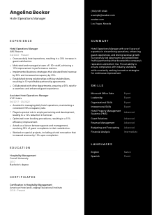 Hotel Operations Manager Resume Template #17