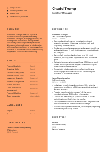 Investment Manager CV Template #3